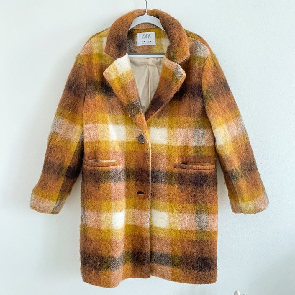 Zara Plaid Coat Kids